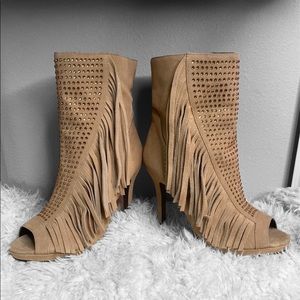 Plus size Suede Tan Studded Booties